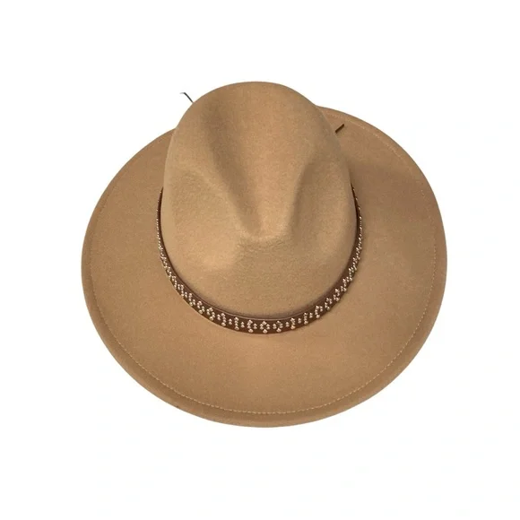 Felt Fedora Embellishment Studded Band Hat - Picture 10 of 14